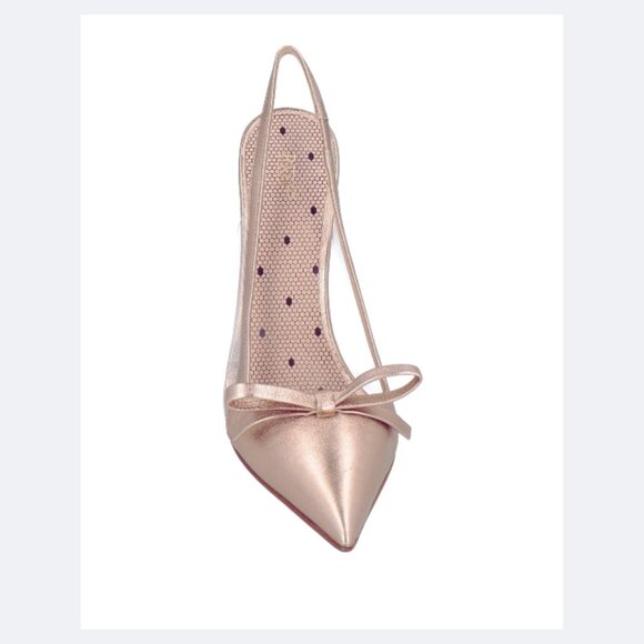 RED VALENTINO Leather Slingback Heels - Picture 3 of 6